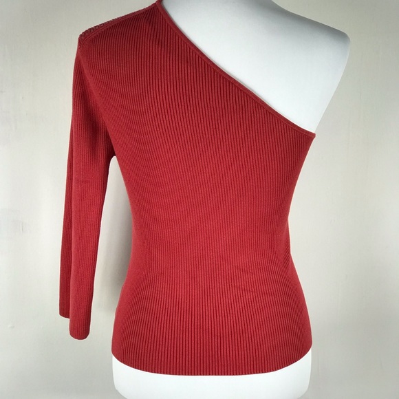 Cache Tops | Cache Red One Shoulder Top Sparkle 34 Sleeve | Poshmark